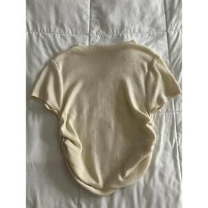 Vintage Style Cream Knit Cropped Size Medium Shirt